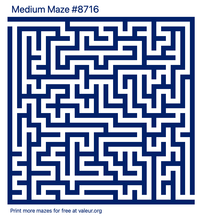 Free Printable Medium Maze number 8716