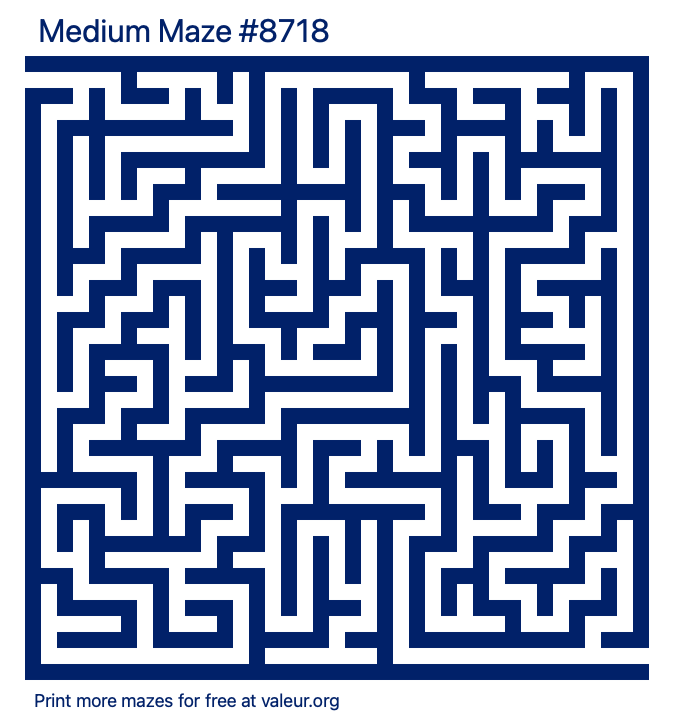Free Printable Medium Maze number 8718