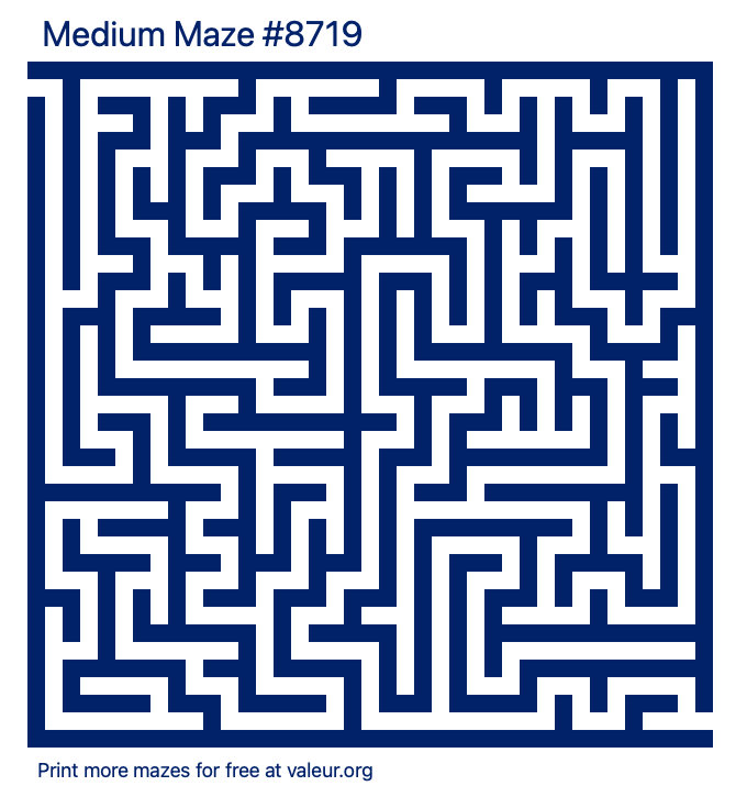 Free Printable Medium Maze number 8719