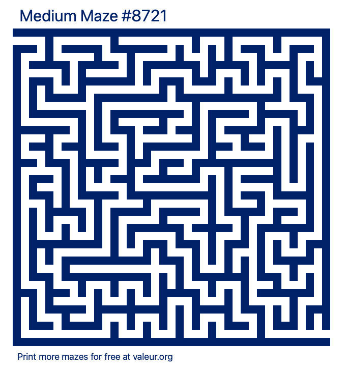 Free Printable Medium Maze number 8721