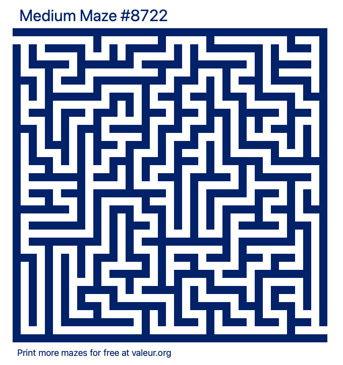 Free Printable Medium Maze number 8722