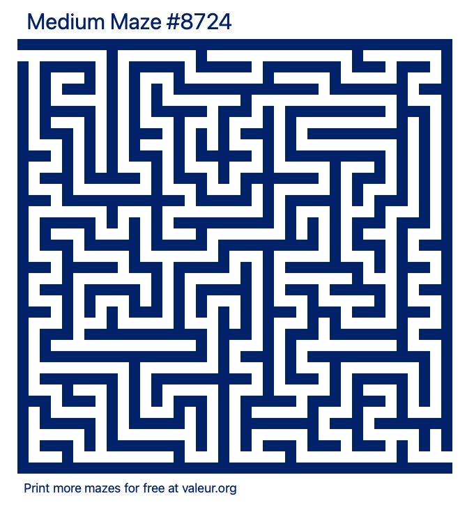 Free Printable Medium Maze number 8724