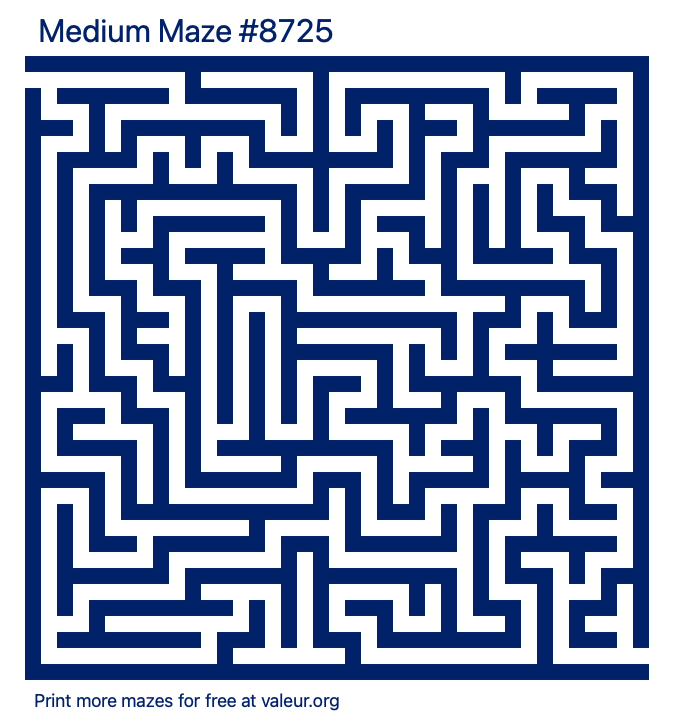 Free Printable Medium Maze number 8725