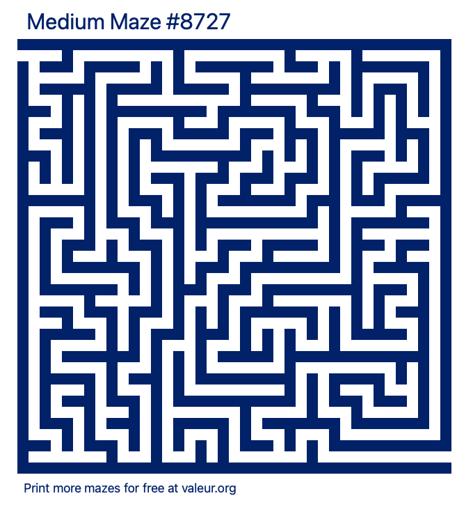 Free Printable Medium Maze number 8727