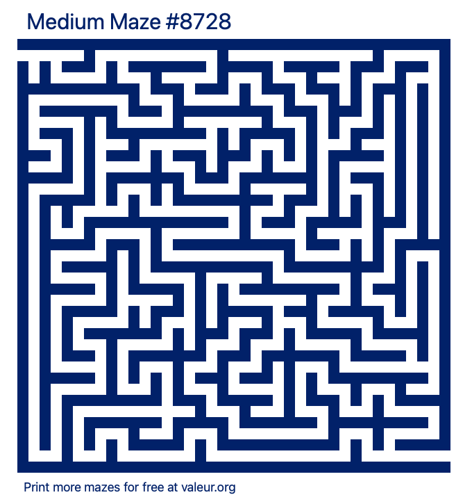 Free Printable Medium Maze number 8728