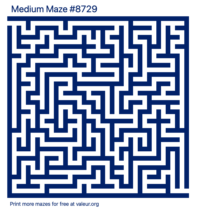 Free Printable Medium Maze number 8729