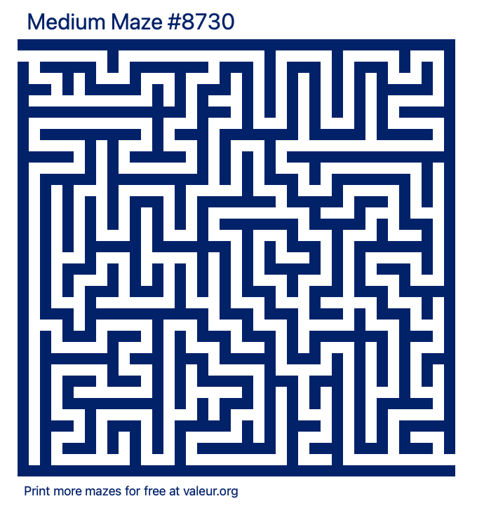 Free Printable Medium Maze number 8730