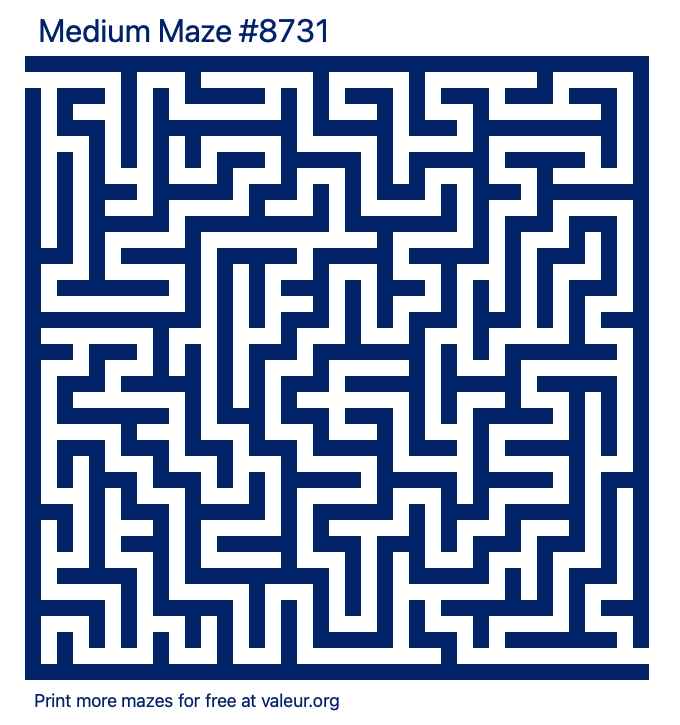 Free Printable Medium Maze number 8731