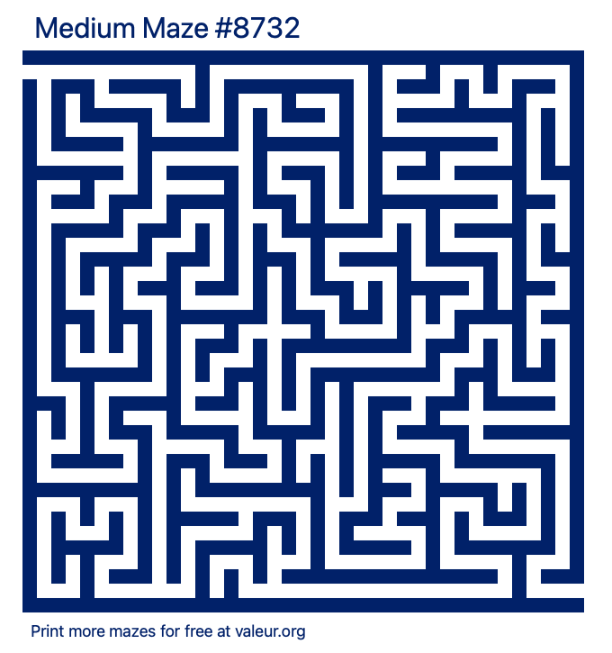 Free Printable Medium Maze number 8732