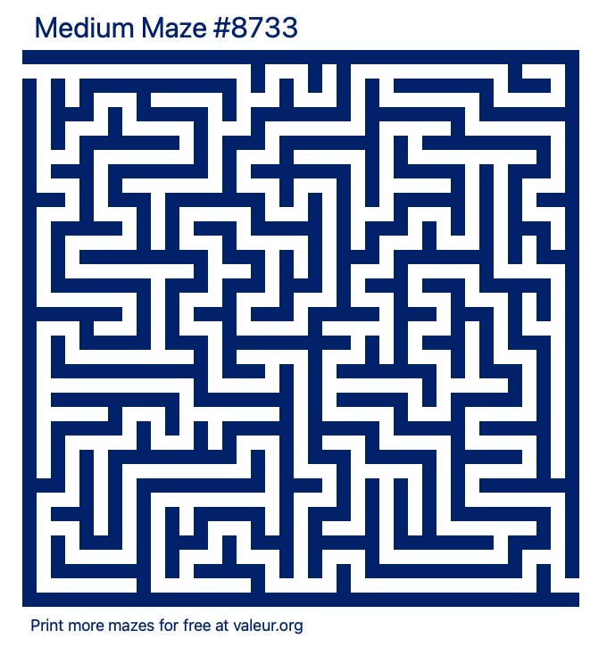 Free Printable Medium Maze number 8733