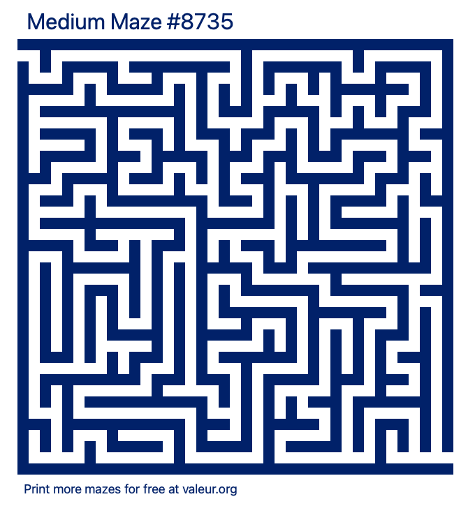 Free Printable Medium Maze number 8735
