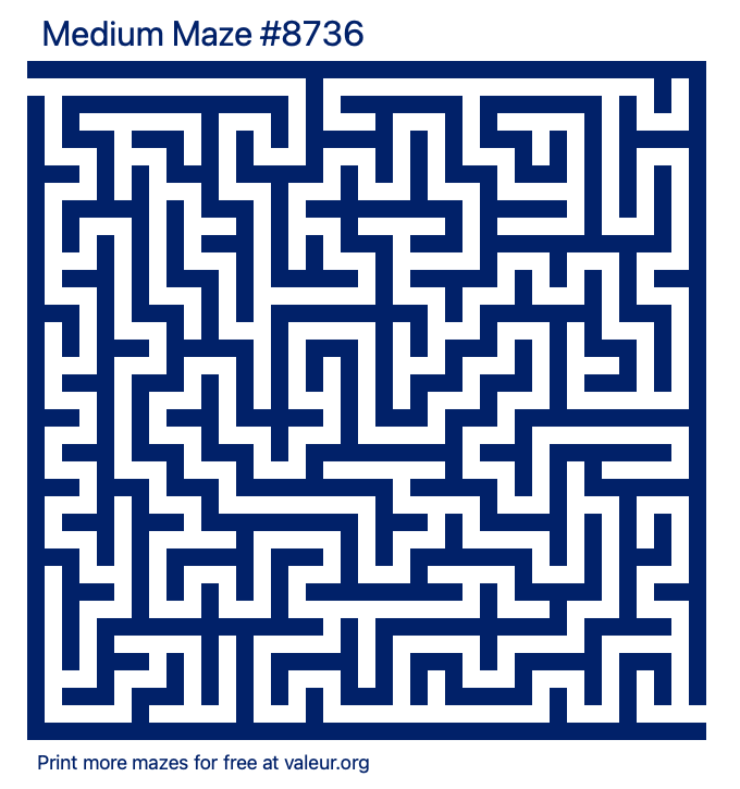Free Printable Medium Maze number 8736