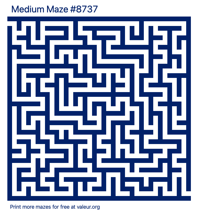 Free Printable Medium Maze number 8737