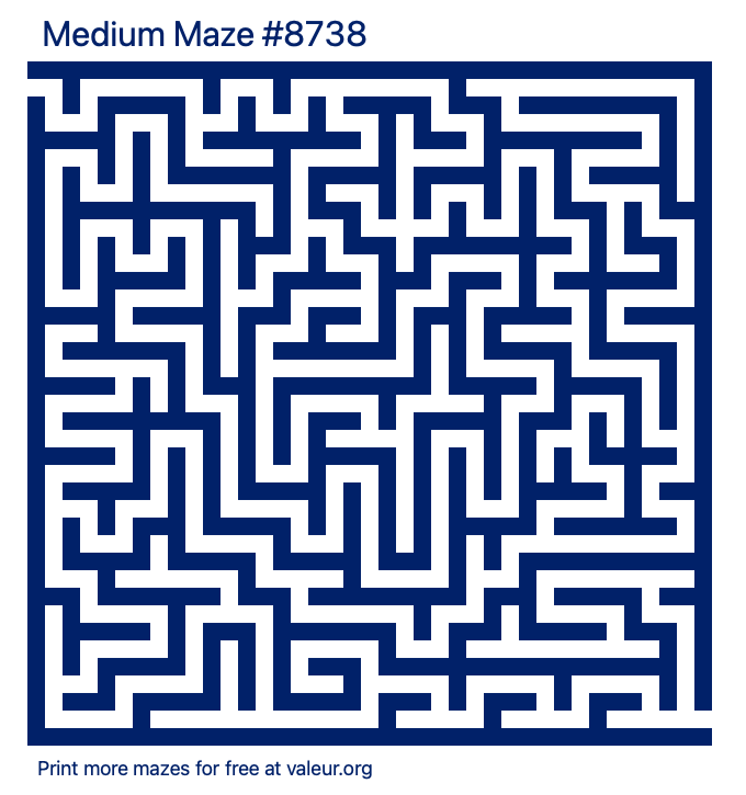 Free Printable Medium Maze number 8738