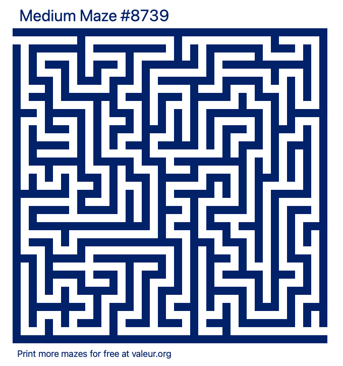 Free Printable Medium Maze number 8739