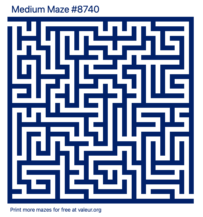 Free Printable Medium Maze number 8740
