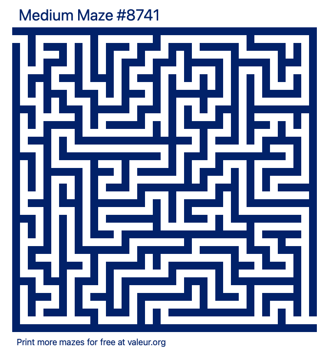 Free Printable Medium Maze number 8741