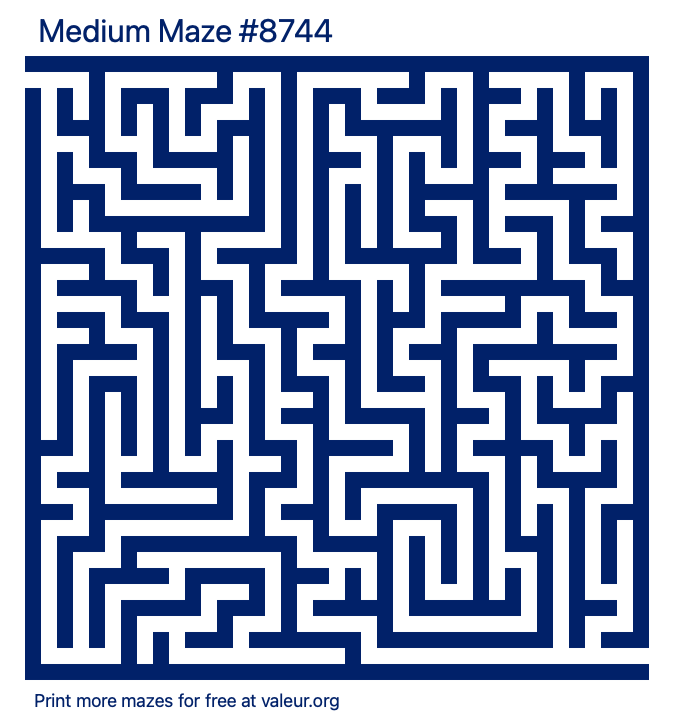 Free Printable Medium Maze number 8744