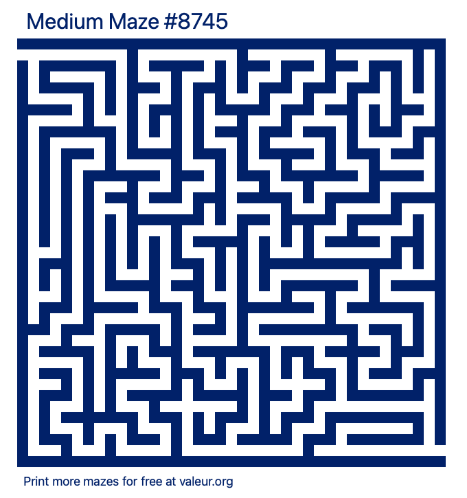Free Printable Medium Maze number 8745