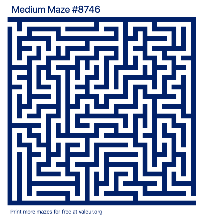 Free Printable Medium Maze number 8746