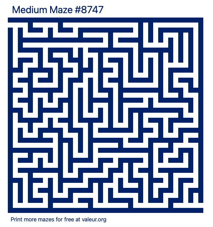 Free Printable Medium Maze number 8747
