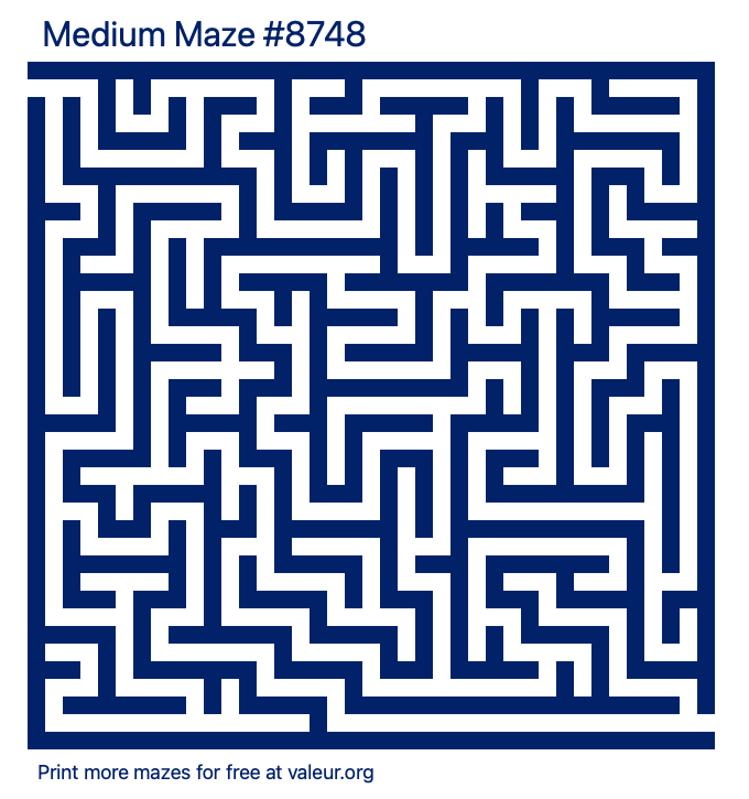 Free Printable Medium Maze number 8748