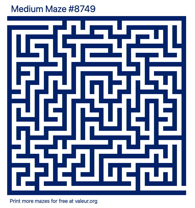 Free Printable Medium Maze number 8749