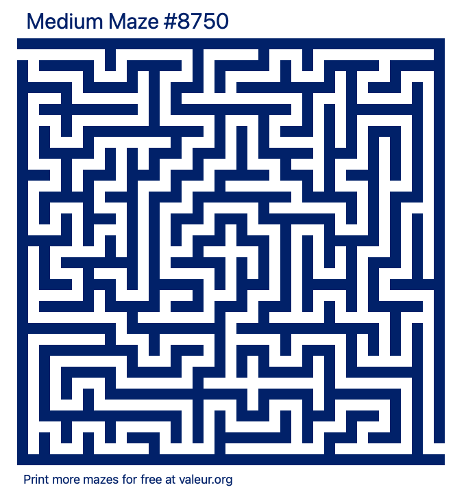 Free Printable Medium Maze number 8750