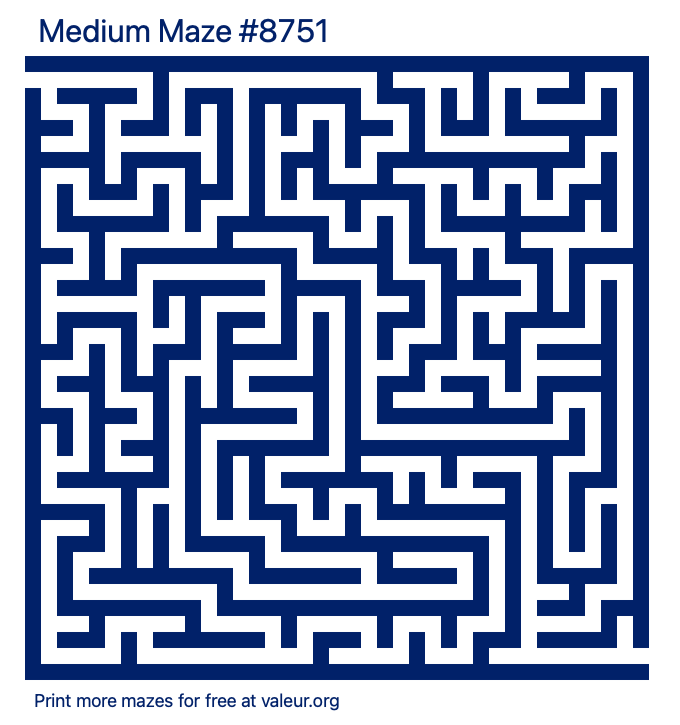 Free Printable Medium Maze number 8751
