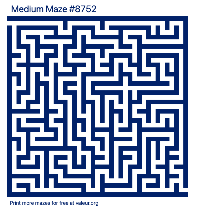 Free Printable Medium Maze number 8752