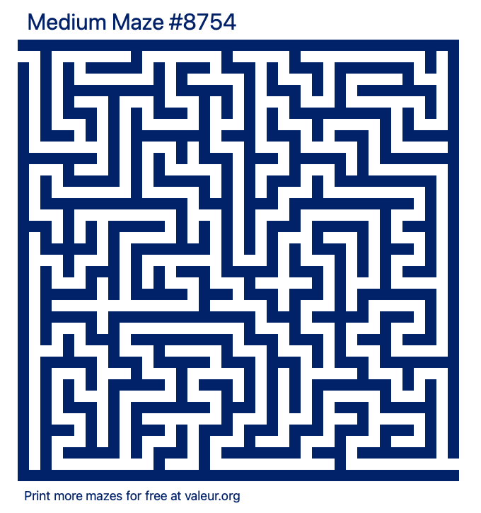 Free Printable Medium Maze number 8754