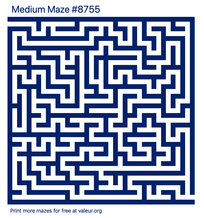 Free Printable Medium Maze number 8755