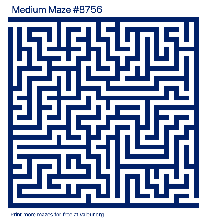 Free Printable Medium Maze number 8756