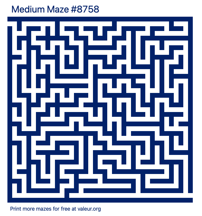 Free Printable Medium Maze number 8758