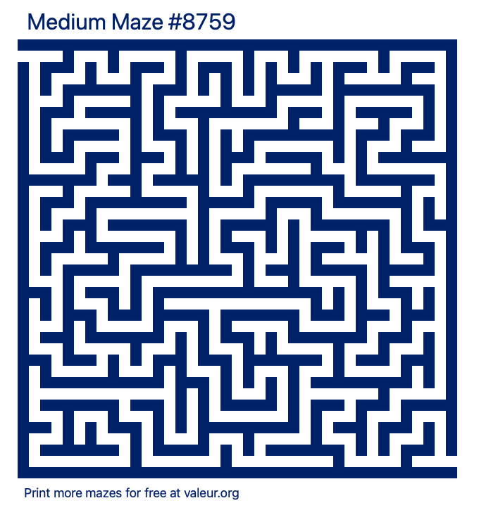 Free Printable Medium Maze number 8759