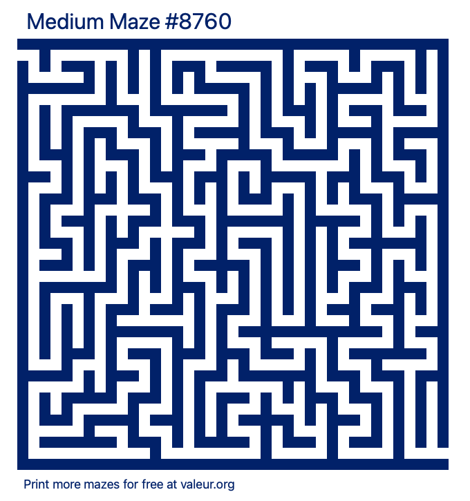 Free Printable Medium Maze number 8760