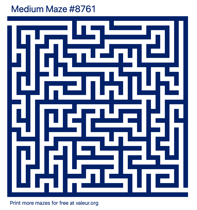 Free Printable Medium Maze number 8761