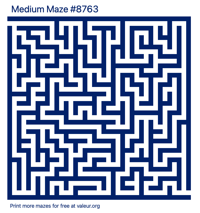 Free Printable Medium Maze number 8763