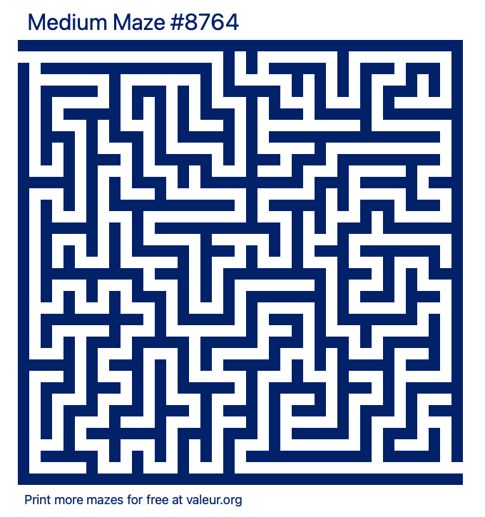 Free Printable Medium Maze number 8764