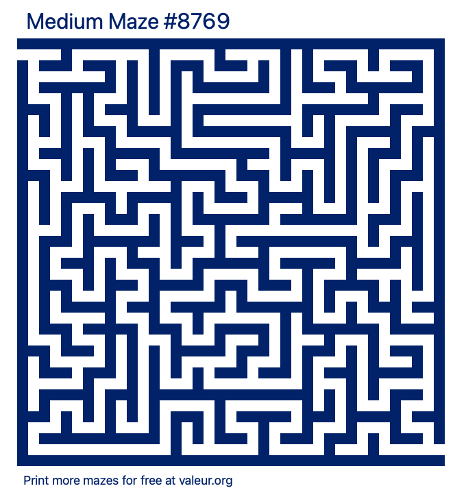 Free Printable Medium Maze number 8769
