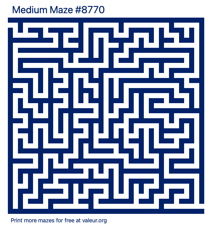 Free Printable Medium Maze number 8770