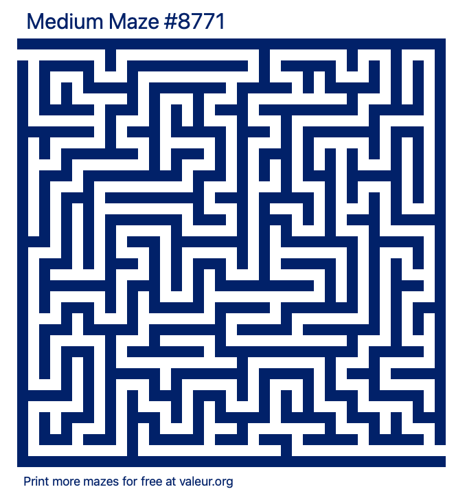 Free Printable Medium Maze number 8771
