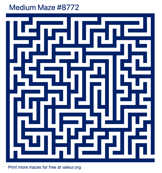 Free Printable Medium Maze number 8772