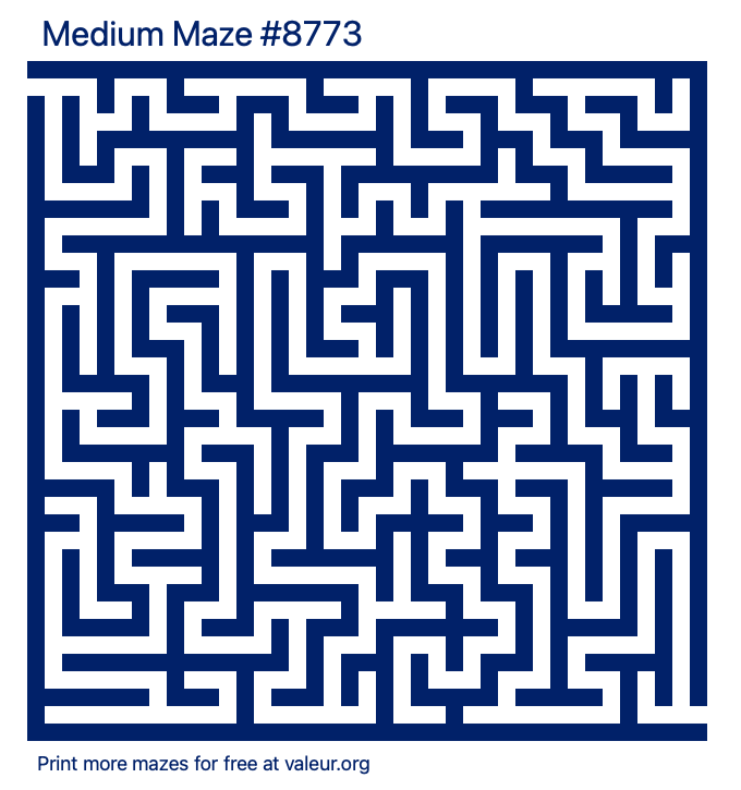 Free Printable Medium Maze number 8773