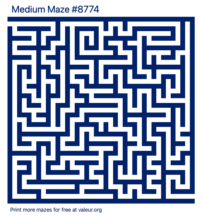 Free Printable Medium Maze number 8774