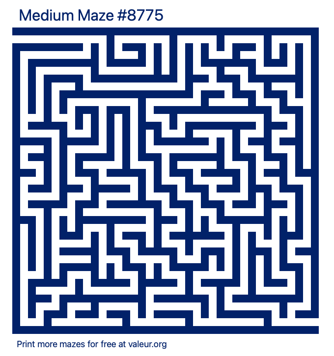 Free Printable Medium Maze number 8775