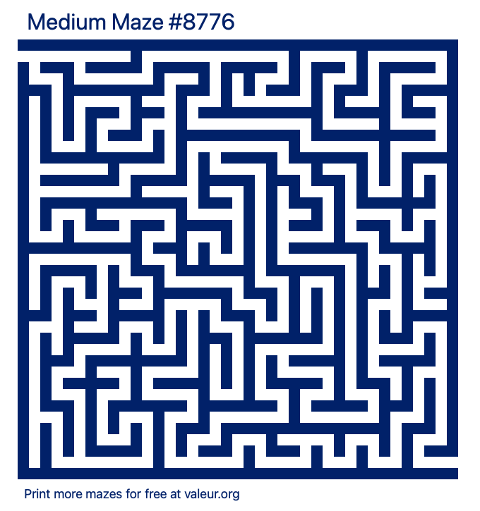 Free Printable Medium Maze number 8776