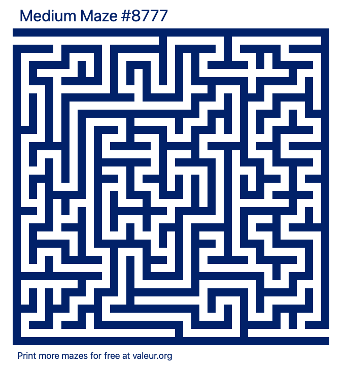 Free Printable Medium Maze number 8777
