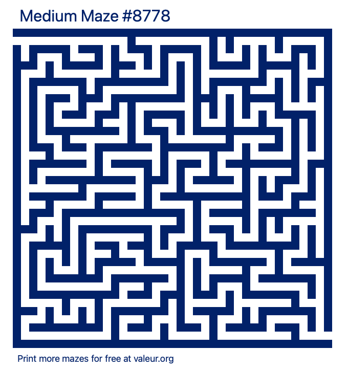 Free Printable Medium Maze number 8778