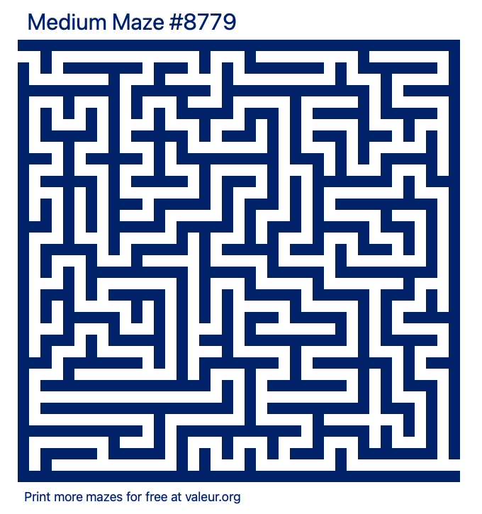 Free Printable Medium Maze number 8779